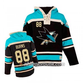 Män Ishockey San Jose Sharks Brent Burns 88 Svart Sawyer Hooded Sweatshirt